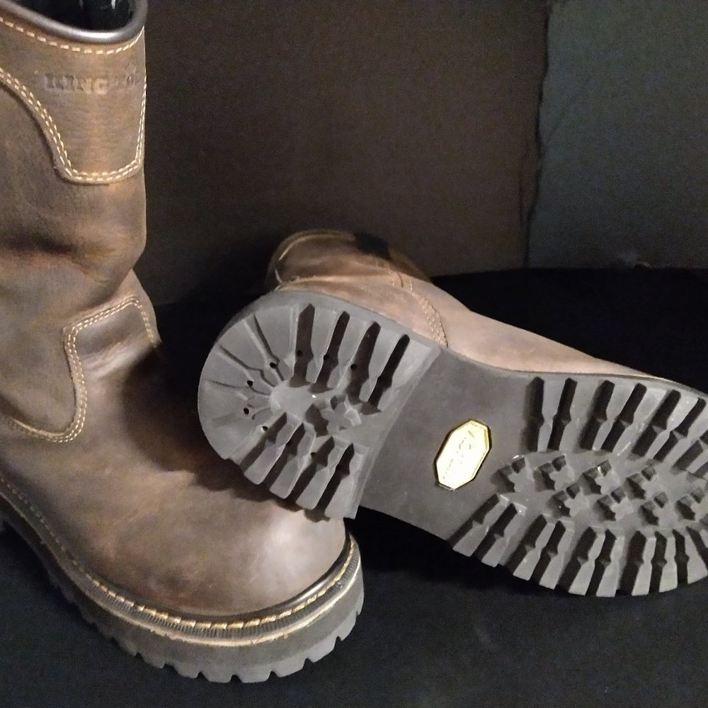 CUSTOM VIBRAM SOLES Irish Setter by Red Wing  KT Comp Toe Work Boots size 8 2E